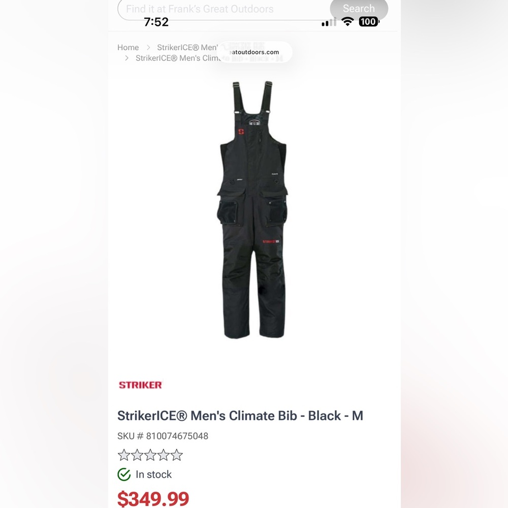 Men's Black Climate Bib